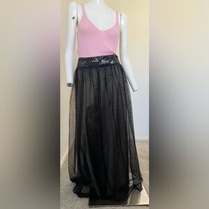 French Connection Maxi Stripped Tulle Skirt- BEAUTIFUL!